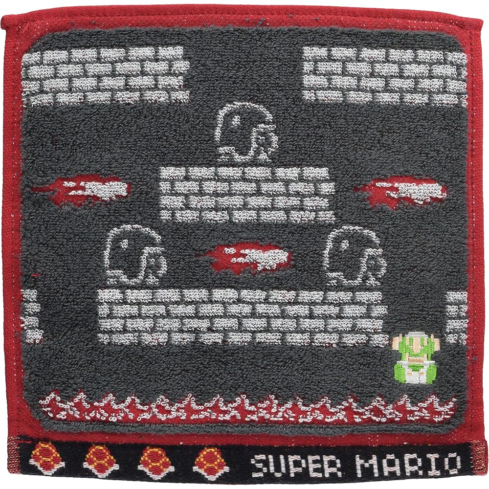 Marushin Hand Towel Mini Towel Nintendo Mario Bowser Castle Stage Cotton Handkerchief Character W...