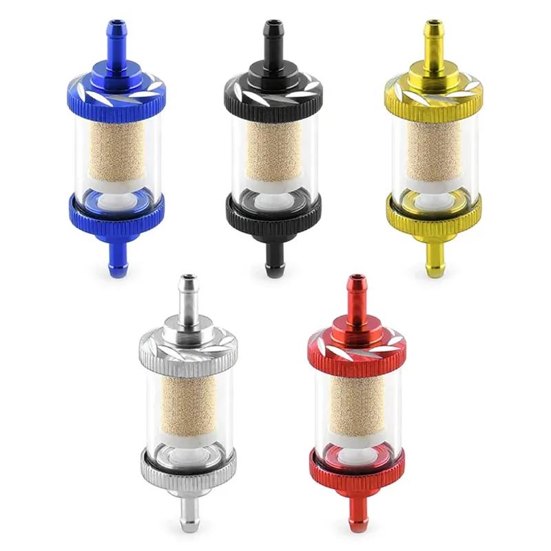 Car Modified Aluminum Alloy Sheel Copper Core Oil Filter Fit for Dirt Pit Bike Gasline Fuel Filter With Copper Core Universal