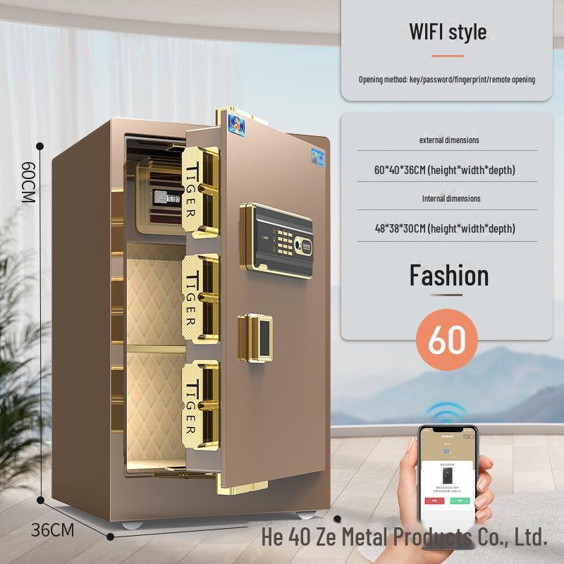 Tiger Brand All-Steel Fingerprint Safe for Home/Office - Anti-Theft Small Safe Deposit Box