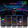Symphony Streamer 6 in 1 Auto Ambientebeleuchtung RGB 64 Farben Universeller LED Innenraum Acrylstreifen Atmosphäre Lampen Kit APP-Steuerung