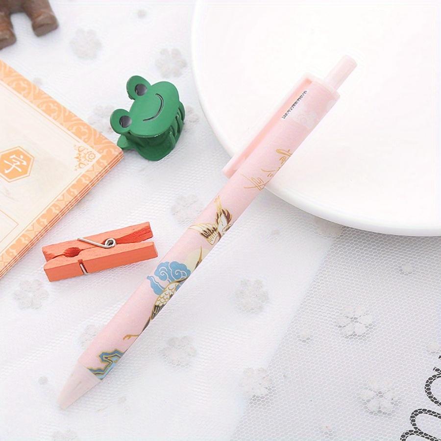 12pcs Lucky Fish Pen Retro National Stationery Student Press Neutral Pen Student Prizes Supplies Graduation Season Back To School