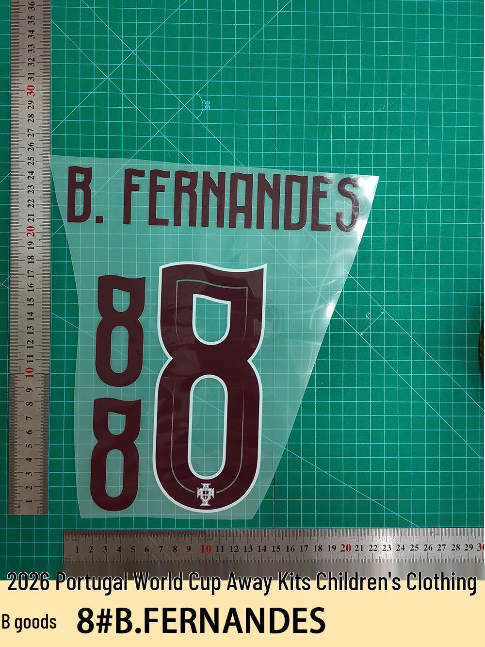 2026 Portugal Away Youth Jersey Collection - Player Number Heat Transfer B Grade