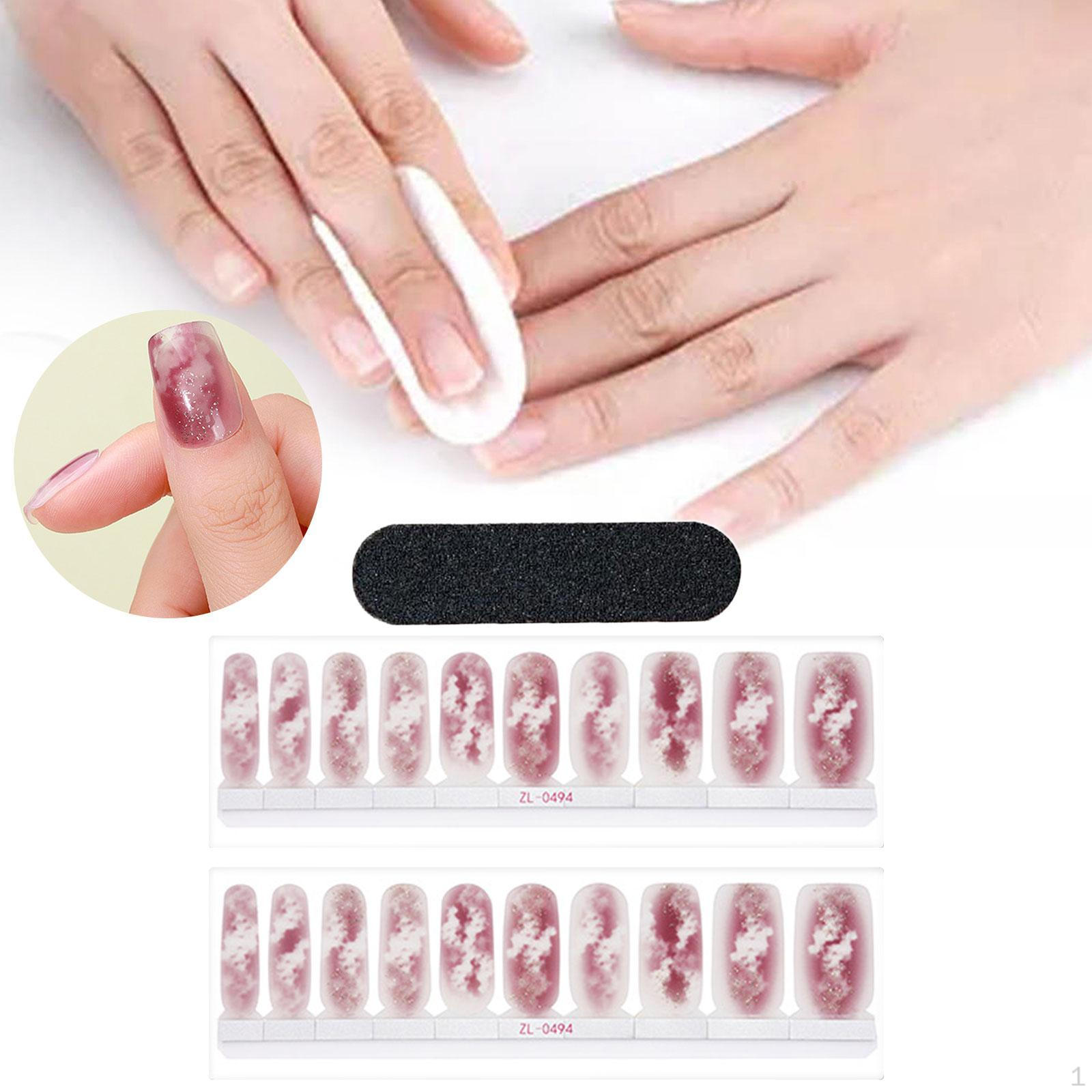 

20 шт. Полные наклейки для ногтей, декоративные полоски для гель-лака для женщин Style B