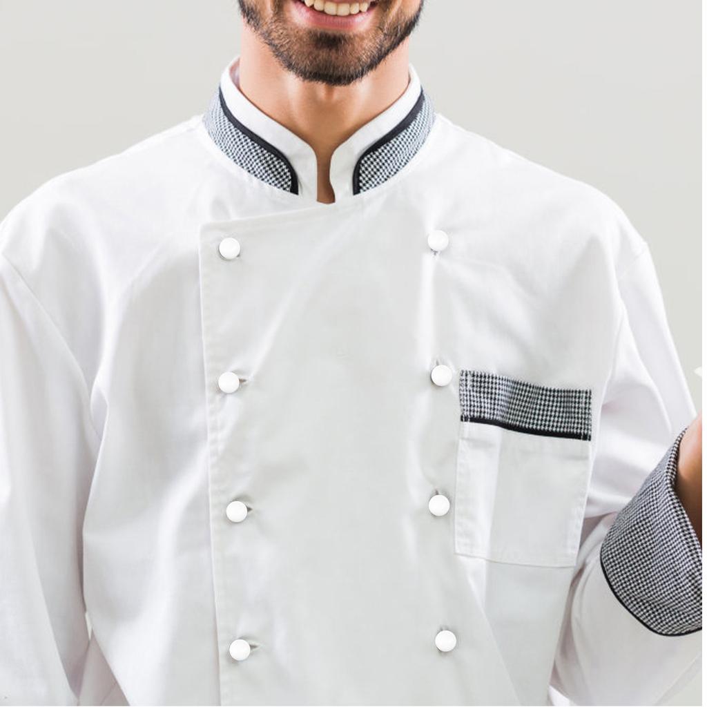 300Pcs Professional Chef Uniform Buttons Round Flat Plastic Knot Design Sewing Buttons for Chef Jackets Coats Shirts Replacement