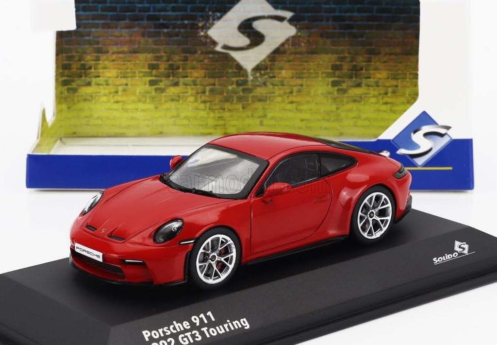 Solid Porsche Scale Diecast Car 911 992 GT3 Touring Coupe 2023 1/43 (Red)