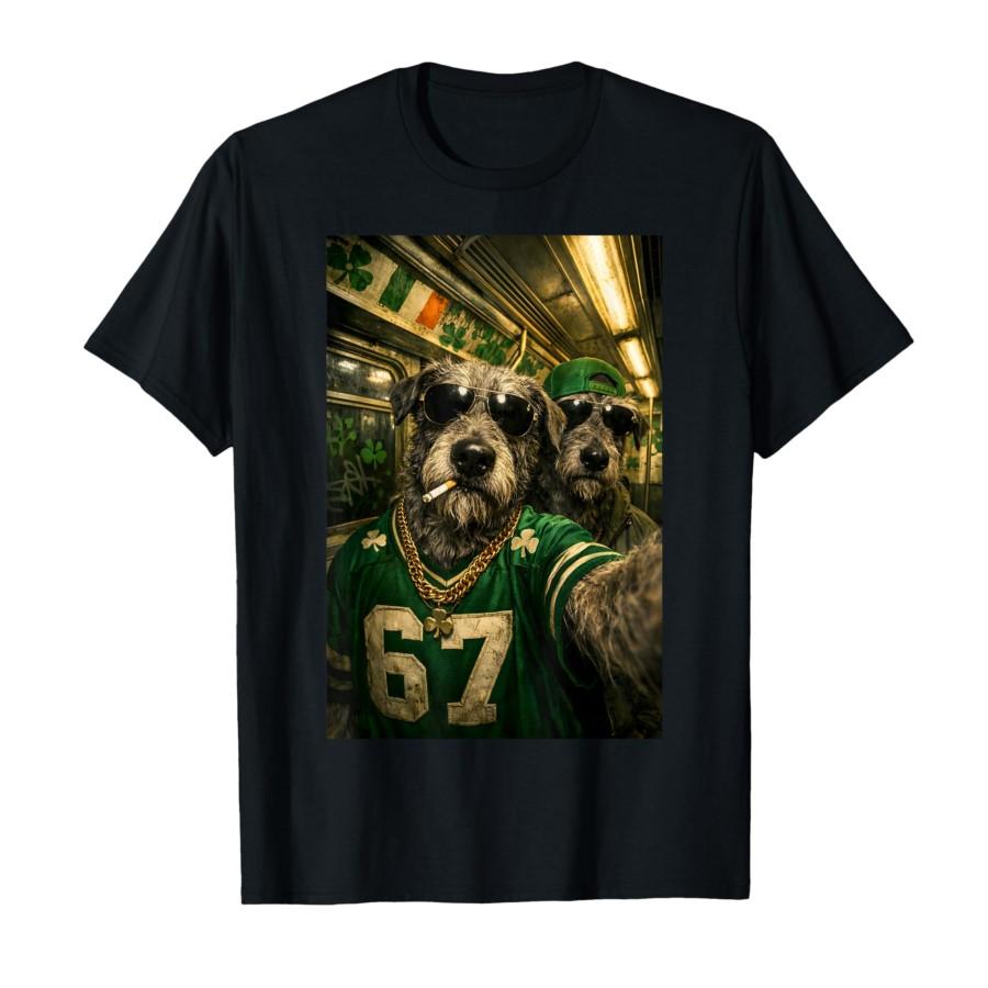 

Irish Wolfhound Selfie St. Patrick s Day Funny Hip Hop 67 T-shirt For Men Women 100% Cotton T Shirts Short Sleeve Tops 0212-1... S разноцветный