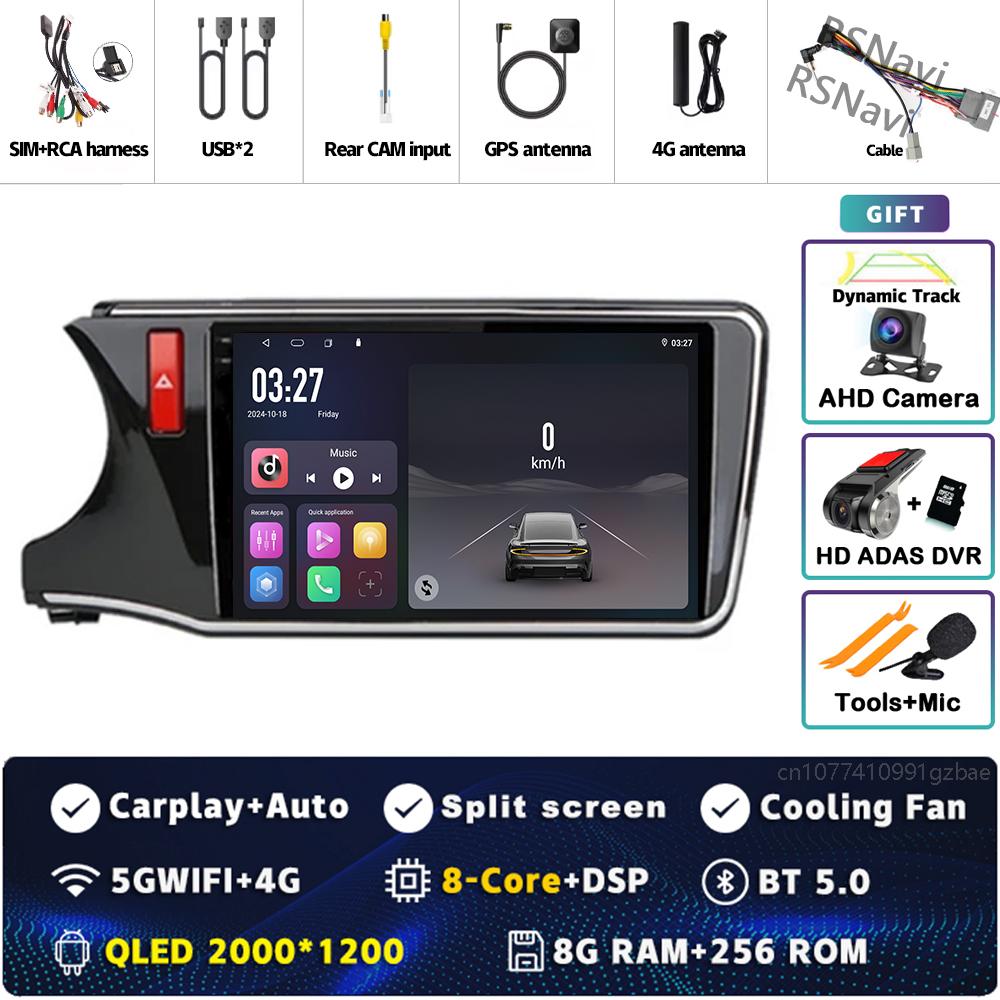 9" Android 14 Carplay Car Radio For HONDA CITY 2015 2016 2017 - 2019 Multimedia Video Player Navigation GPS Stereo 2Din DVD WIFI