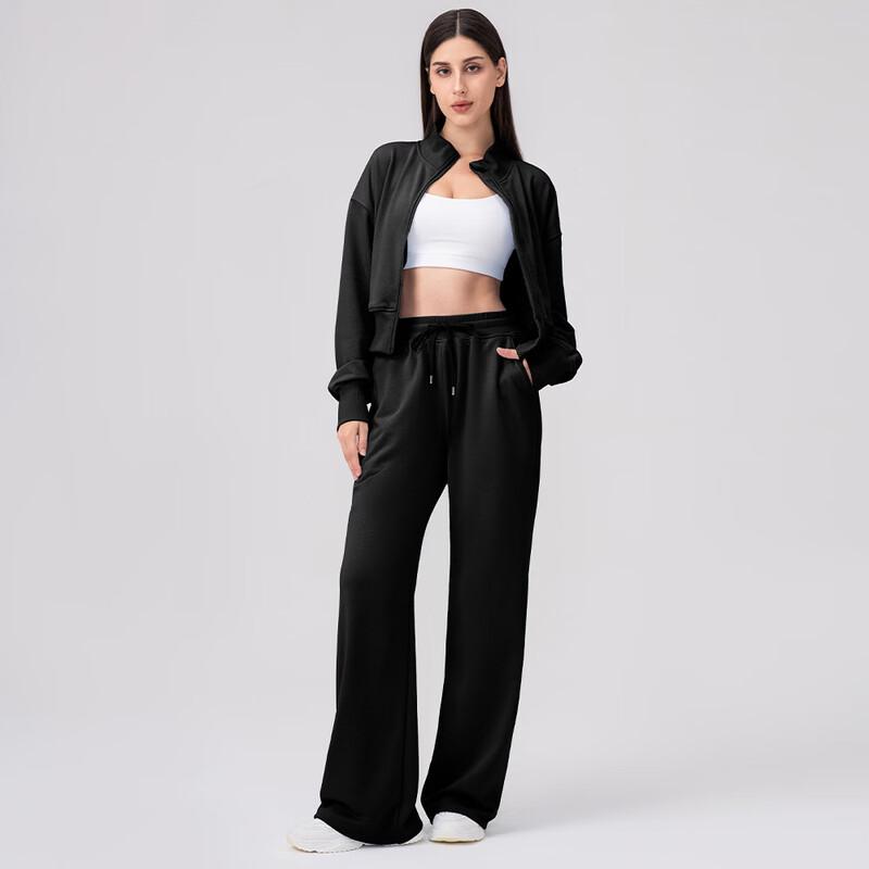 Women's Zipper Hoodie & Wide-Leg Pants Set