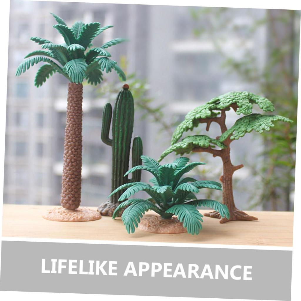 NUOBESTY Set of 4 Simulation Plants, Mini Fake Trees, for Landscape Models, Indoor Decor, DIY Landscape Model, Approx. 3.3 Inches