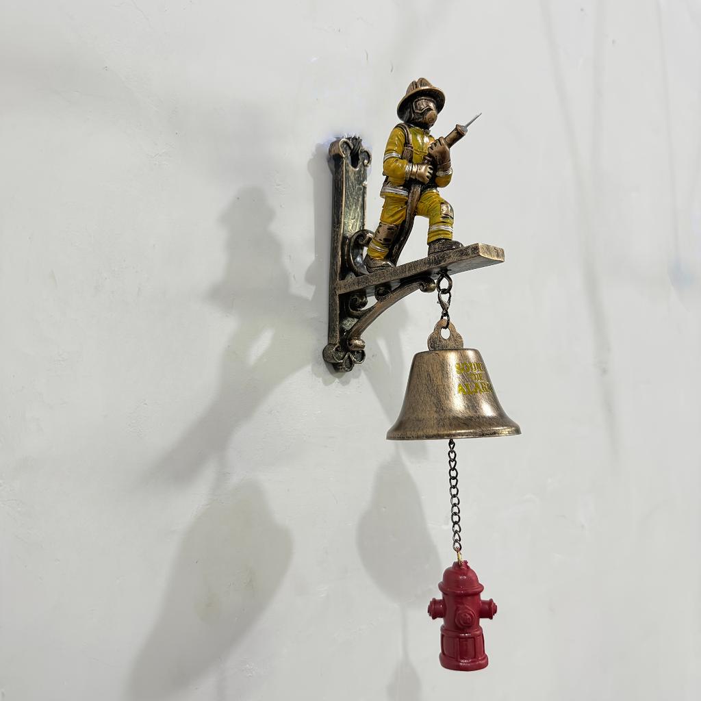 Firefighter Tribute Decorative Doorbell, Resin Wall Hanging Ornament, Indoor And Outdoor Universal Home Decoration, Memorial Gift For Firefighters