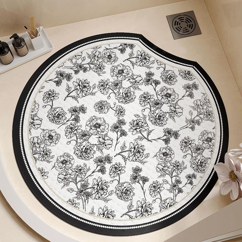 

Коврик для ванной комнаты с противоскользящим покрытием, коврик для ванны с присоской, препятствующий падению, для унитаза, для детей, для душа, массажный коврик для ног Round notch 55 * 55cm