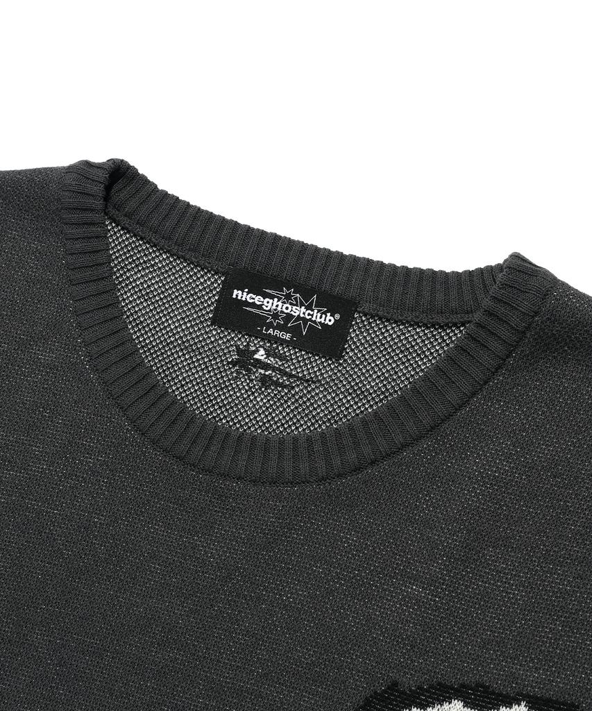NICEGHOSTCLUB Kidnapping Big Big Knit Tee_Charcoal(Ng2Emuk604A)