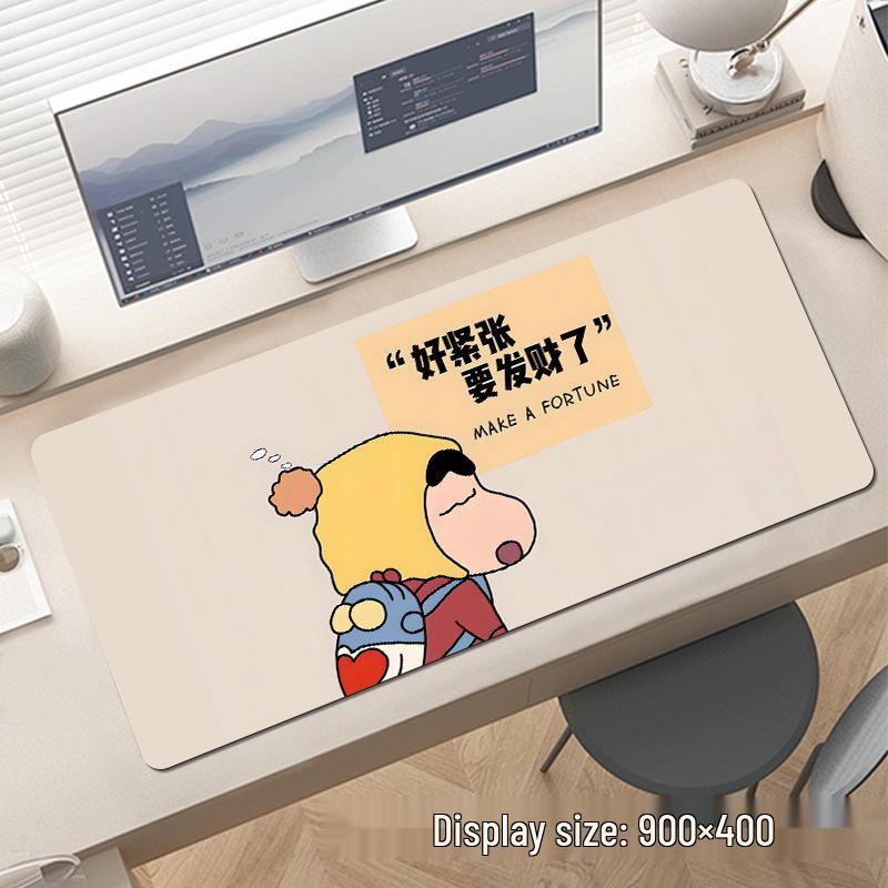 Extra Large Cartoon Text Mouse Pad - Customizable Girls' Desktop Keyboard Pad