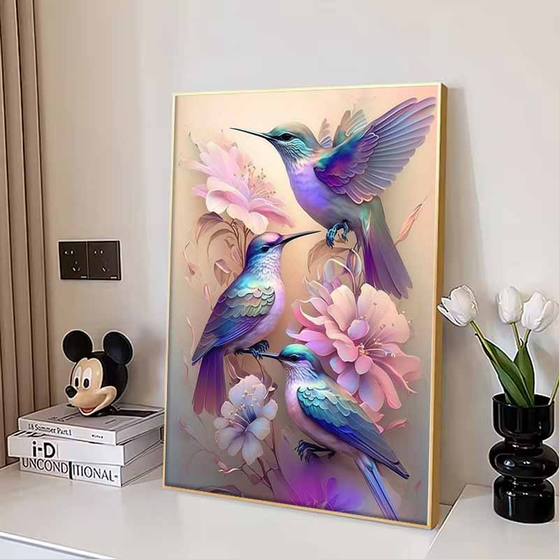New Arrival 5D DIY Full Circle Diamond Painting "Flowers and Birds" Embroidery Cross Stitch Home Decor Gift