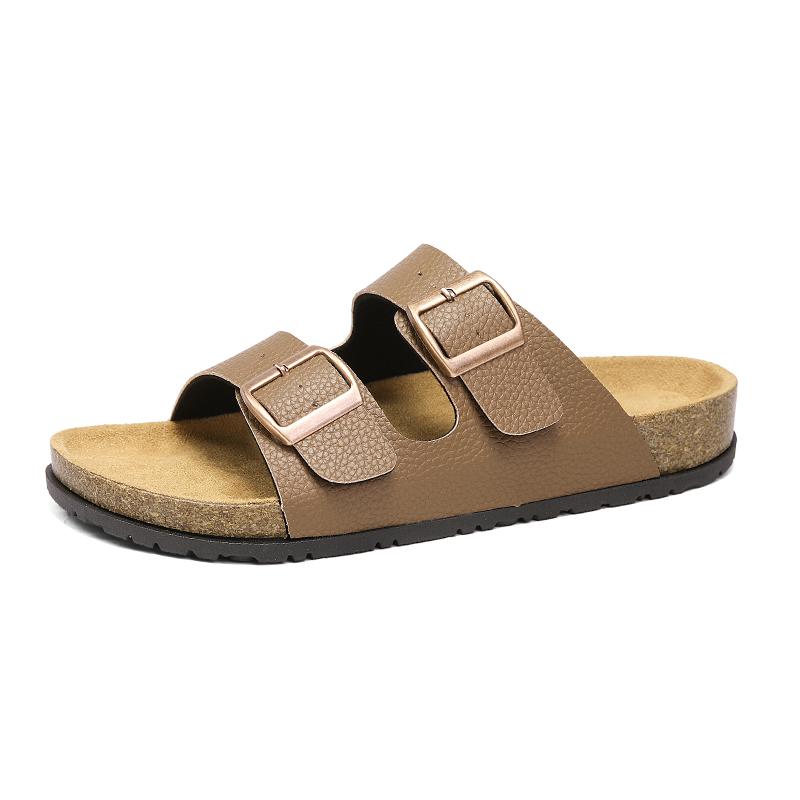 Fashion New Flat Slippers Men's Slippers Luxury Indoor Bottom Non Slip Cork Slippers Male Beach Outdoor Home Flip Flops Sandals
