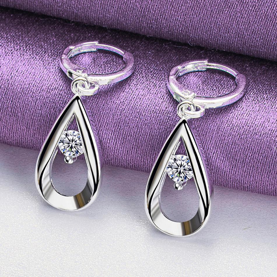 

CHSHINE серьги из стерлингового серебра 925 пробы с каплями воды и цирконом для женщин, модные очаровательные ювелирные изделия 0.90*1.70cm