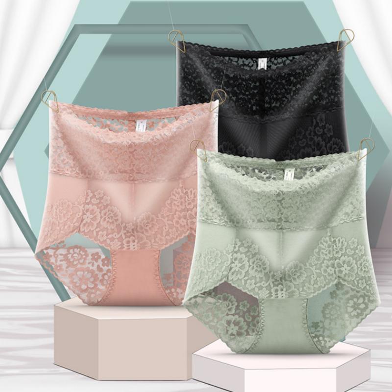 Lace Panties Seamless Women Slimming Underwear Knickers Briefs Seamless High Waist Transparent  Sexy Leggings