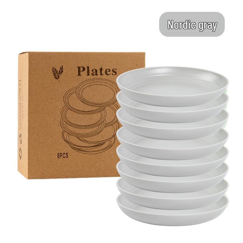 Cross-border Plastic Tableware Set: Plates, Bowls, Cups, Vomit Bowls, 24-Piece for Home Use.