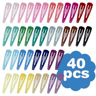 40 Stück Alligator-Haarspangen für Damen, Haarspangen, Clip-Nadeln, farbige Haarspangen, Snap-Metall-Haarklammer, 5 cm, Damen-Haarnadel