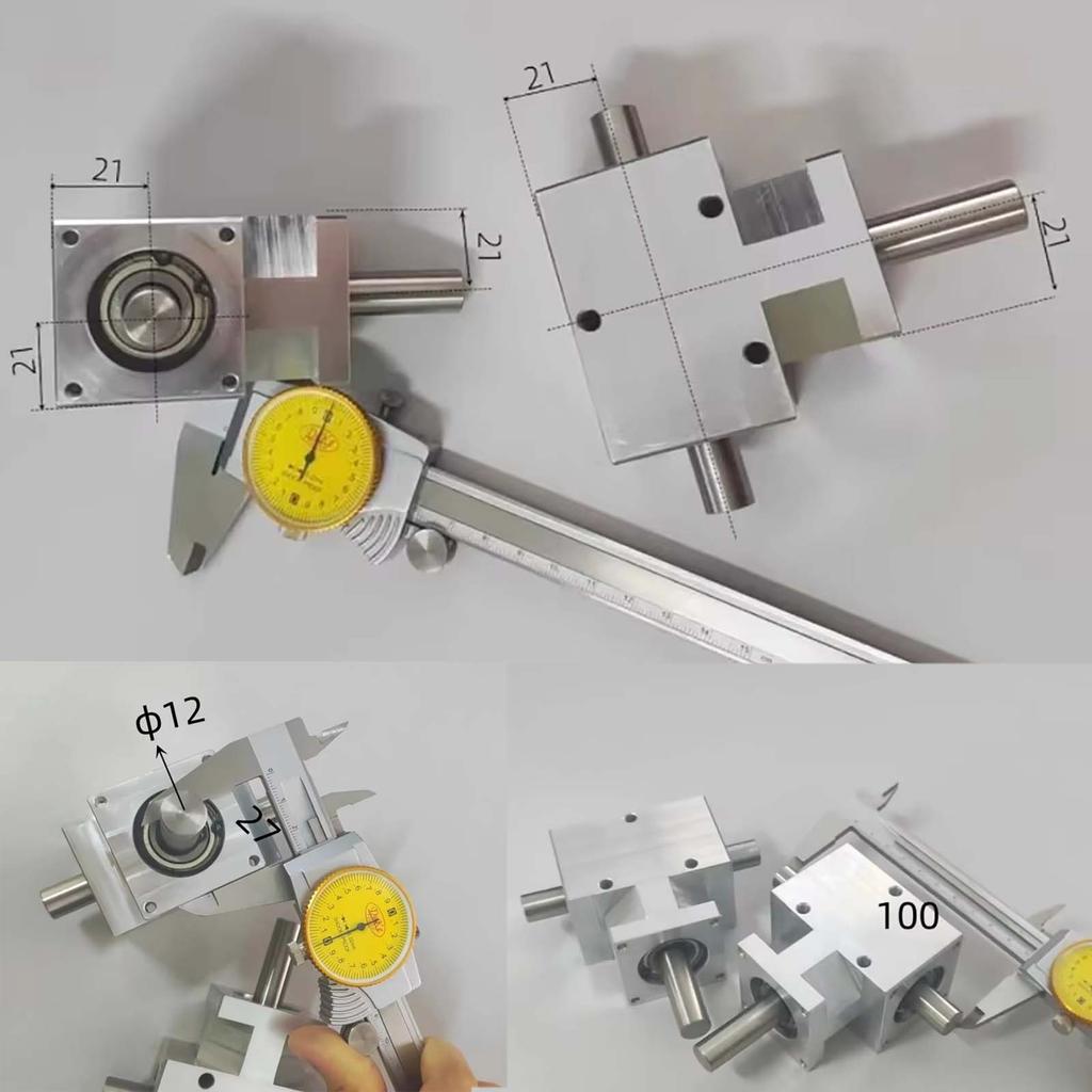 Small Angler Gear 90 Degree 1:1 Spiral Bevel Gear Shaft 12mm Differential Assembly Gearbox