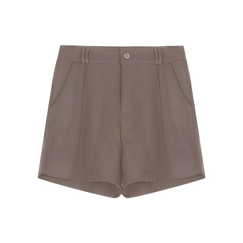 

Костюм с плиссировкой с высокой талией Летний Легче всего сочетать Серые шорты Khaki XL