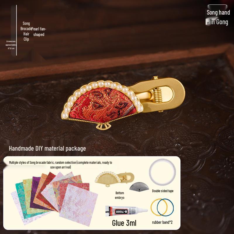 Imitation Song Brocade Hair Clip DIY Kit: Chinese Style Jewelry Accessories - Complete Set for Mother's Day Gifts