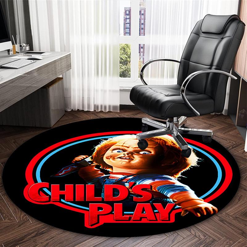 1pc Chucky3 Print Round Carpet Chair Round Carpet Suitable for Bedroom Living Room Home Decorative Carpet