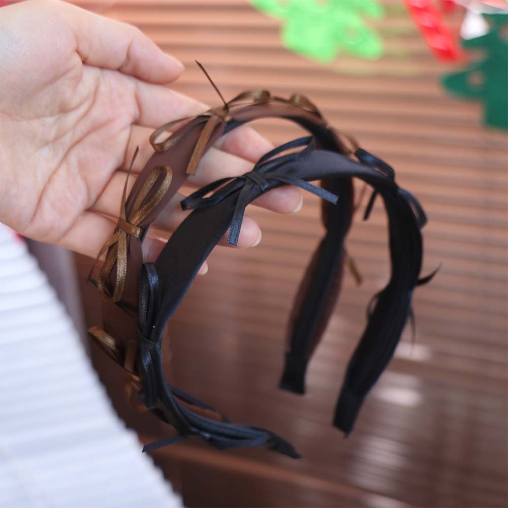 Elegant French Style Hairband Thin Women's Hairhoop Ins Satin Bow Headband Ladies