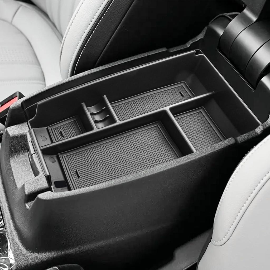 Center Console Organizer Tray Compatible With Ford Escape -2026/Bronco Sport -2026 Accessories, Ert Container ABS Secondary Armrest Storage Box (Not
