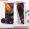 2D flat printing 2pcs Curtain Window Curtains Mardi Gras Mask and Crowns Digital Printed Polyester Drapes Family Party
