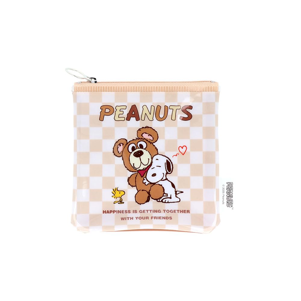 Stationery Snoopy Goods Clear Flat S2337428 Sun-Star Pouch, Material, Square, Brown,