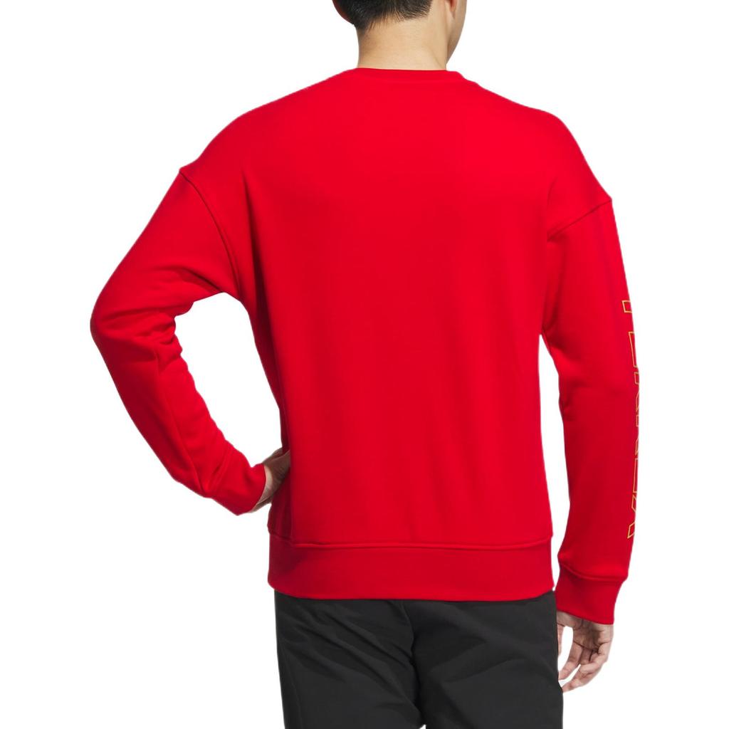 Adidas Logo Print Crewneck Sweatshirt Men Tops Red IP9948