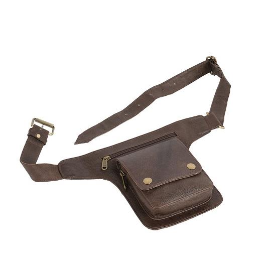 Noora Leather Handmade Blyana Utility Belt Waist Bag, Adjustable Strap