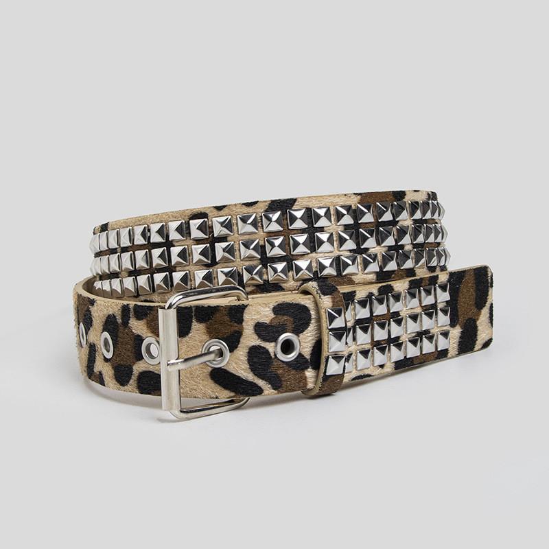 

Youth Animal Print Belt With Alloy Pin Buckle And Vintage Finish For Daily Fashion Beige