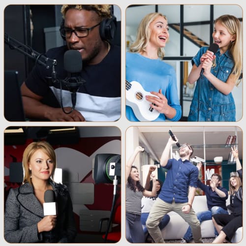 yowodana Microphone Windscreen Sponge Covers (10-Piece Set), Replacement Microphone Covers, Noise-Blocking, Antibacterial, Dustproof, Strong Elasticit