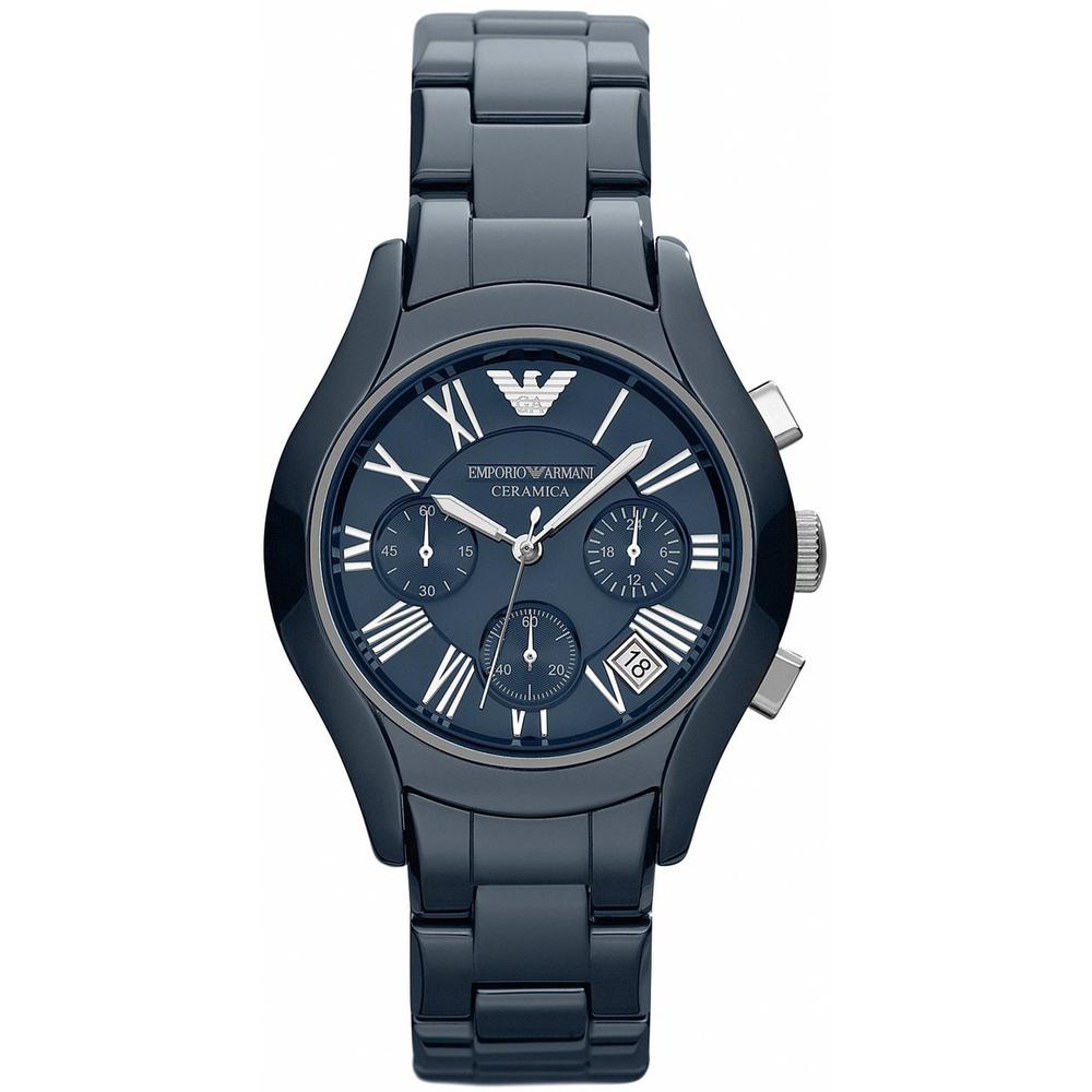 Emporio Armani Valente Medium Blue Ceramic/Blue Men s Chrono Quartz Watch AR1470 синий