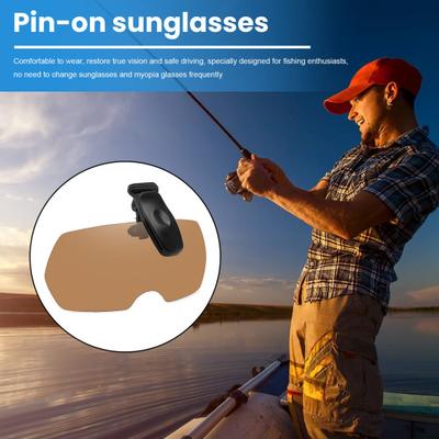 Polarisierte Clip-Sonnenbrille für Herren Damen Randlos Aufklappbar Fahrbrille UV-Schutz Sonnenbrille für Strand Angeln