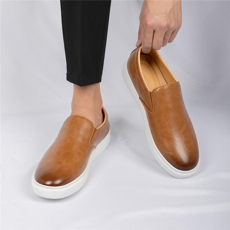 Fashion Designer New Men Slip On Loafter Men's Black Brown Leather Shoes Male Walking Sneakers Tenis Masculino Zapatos Hombre