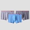 Herren-Boxerunterwäsche, mittelhoher Schnitt, elastischer Bund, karierter Aufdruck, Shorts, Slips, U-konvexe, atmungsaktive Höschen für den Alltag