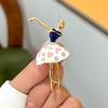 Personality Fashion Popular Ballet Creative Brooch Alloy Diamond Dancing Girl Corsage Direct Batch