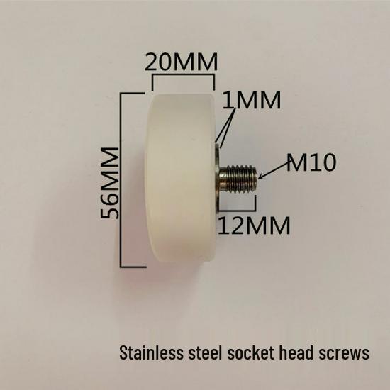 626 Rubber-Coated Nylon Roller with Shaft, 608 Bearing Pulley Wheel Guide