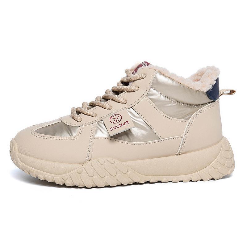 

K velvet thickened warm high-top shoes winter platform cotton shoes 40 хакі