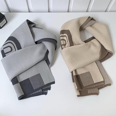 Neuer Herrenschal Winter warm Imitation Kaschmir Nackenschutzschal Karierter Schal Vielseitiger Strickschal