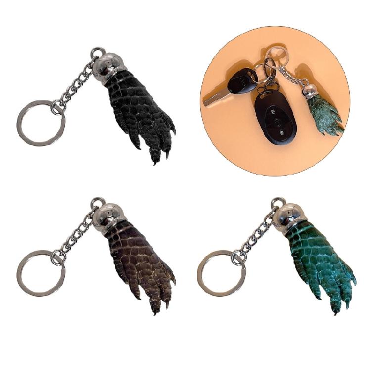 Versatile Crocodiles Leather Claw Keyring Unisex Key Chain Accessory Backpack Ornament Hanging Pendant for Bag Purse
