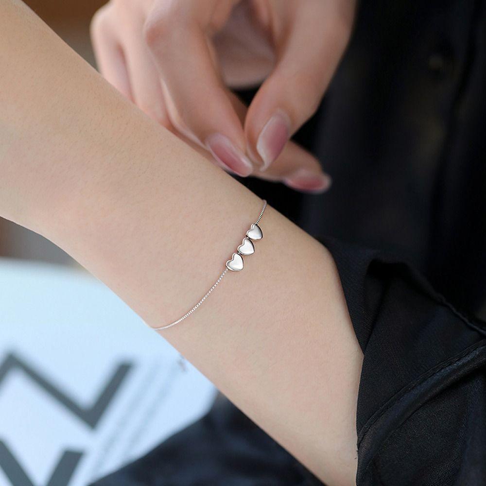 Hollow Heart Girl Gift Hand Chain Women Double Layer Bracelet Fashion Jewelry Korean Style Bracelet