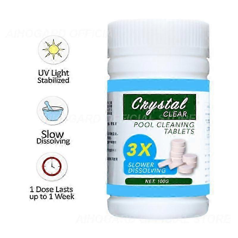 100pcs Chlorine Tablets for Swimming Pool, Floating Hot Tub Chemical, Safe & Long Lasting Pool Cleaning Tablets