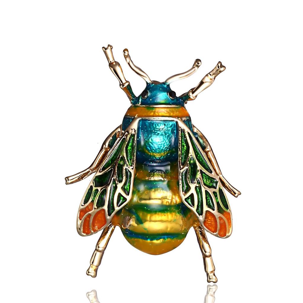 Personality Drip Yellow Green Bee Brooch Men and Women Insect Brooch Pin Yellow
