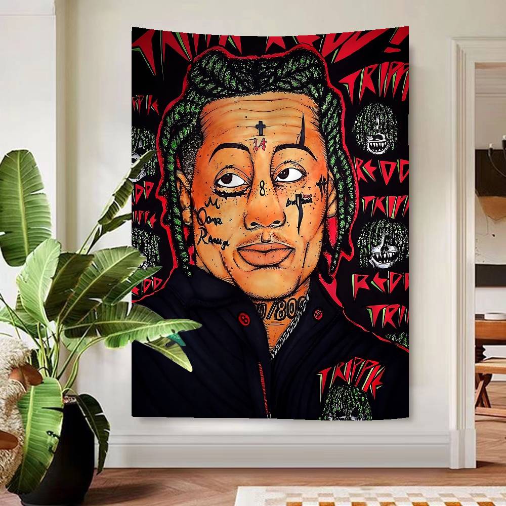 Trippie Rapper Singer Redd Colorful Tapestry Wall Hanging Bohemian Wall Tapestries Mandala Wall Hanging Sheets