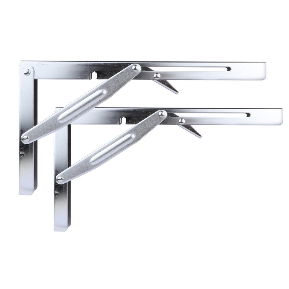 2 Pieces Folding Heavy Duty Shelf-Bracket Bench Table Folding Shelf or Bracket, Max. Load 550lbs