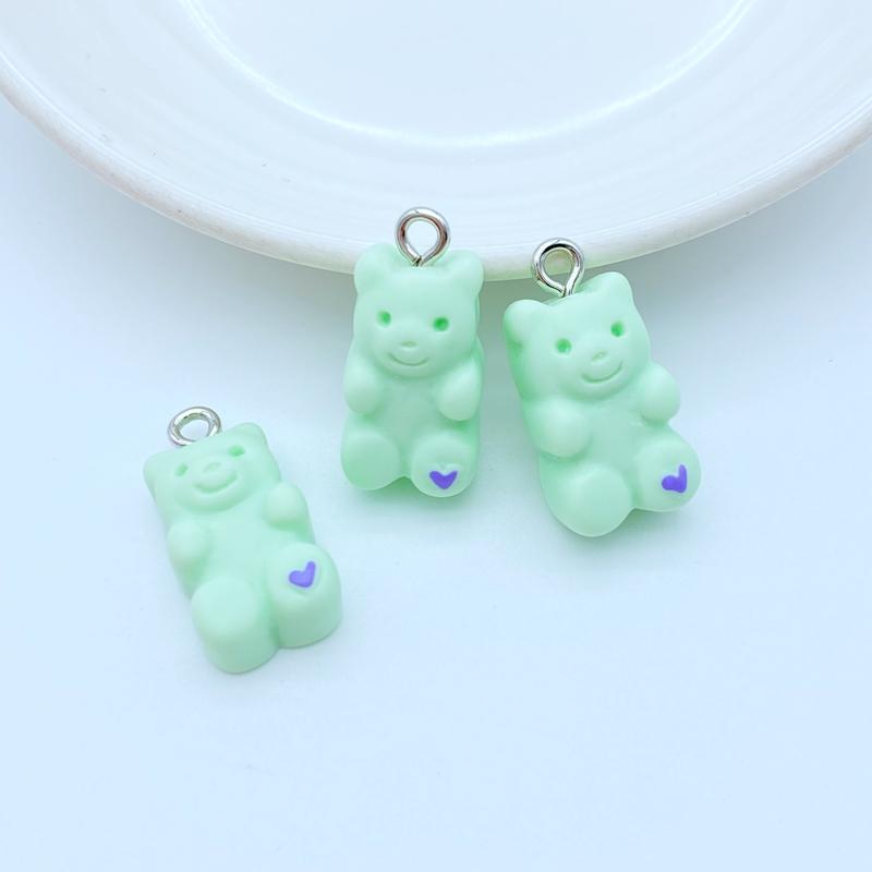 20Pcs New Cute Resin Cartoon Little Bear Series Flat Back Manicure Parts Embellishments For Hair Bows Accessories